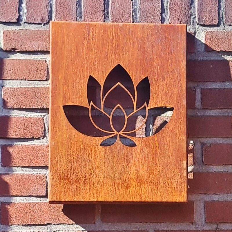 Tuinschilderij Lotusbloem Cortenstaal